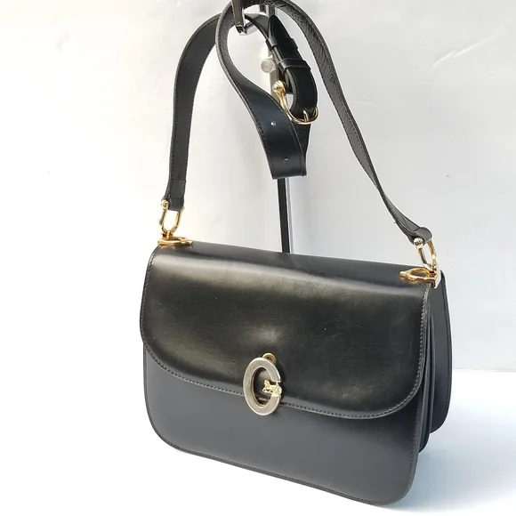 Vintage CÉLINE Paris Horse Carriage Caleche box calf shoulder crossbody bag - Picture 9 of 16